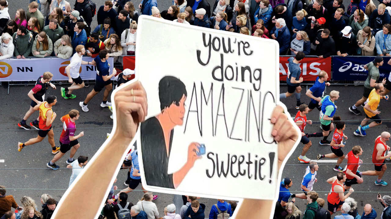 aanmoedigen marathon rotterdam spandoek ideeen teksten