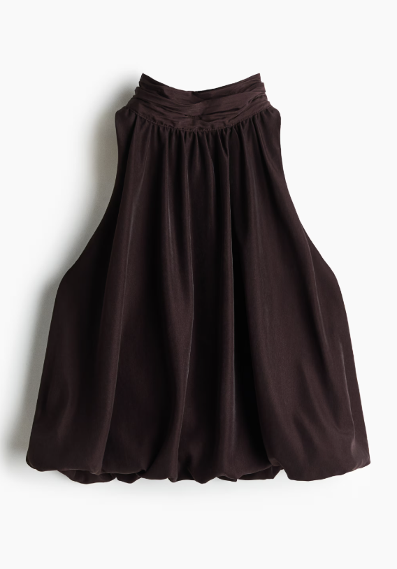 Haltertop met bubble-hem