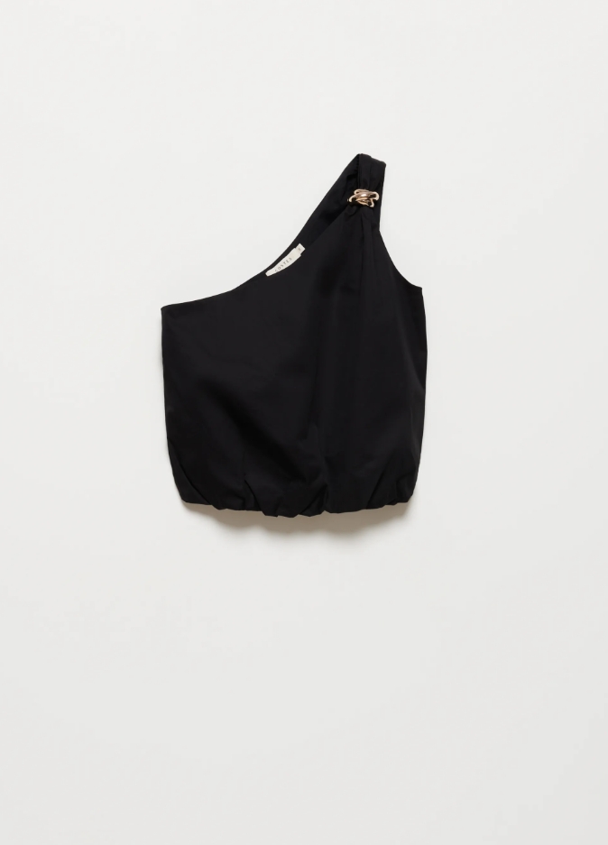One-Shoulder top met goud detail