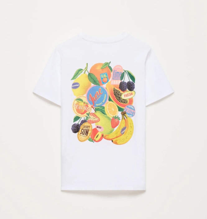 T-shirt fruitsticker print